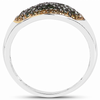 0.45 Carat Genuine Green Diamond and Yellow Diamond .925 Sterling Silver Ring