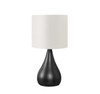 Set of Two 18" Black Metal Round Table Lamps With Ivory Drum Shades