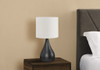 Set of Two 18" Black Metal Round Table Lamps With Ivory Drum Shades