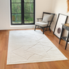 4' X 6' Ivory And Off White Geometric Area Rug