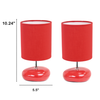 Creekwood Home Traditional Mini Round Rock Table Lamp 2 Pack Set for Nursery, Study, Bookshelf, Office, Nightstand, Living Room
