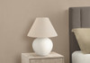 16" Cream Ceramic Round Table Lamp With Cream Empire Shade