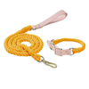 Luxe Royal Leather Rope Leash and Collar Set
