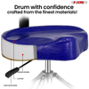 Drum Throne 4" Cushion Padded Stool w Backrest Airlift Height Adjustable Chair w 441Lb Capcity