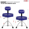 Drum Throne 4" Cushion Padded Stool w Backrest Airlift Height Adjustable Chair w 441Lb Capcity