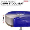 Drum Throne 4" Cushion Padded Stool w Backrest Airlift Height Adjustable Chair w 441Lb Capcity