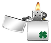 Zippo A Bit O' Luck Green Clover Irish Chrome Finish Genuine Lighter 