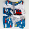 AnnLoren Baby Boys Layette Cars Trucks Long Sleeve Onesie Pants Cap 3piece Gift Set
