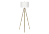 63" Matte Gold Floor Lamp with Cream Drum Shade