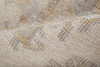 2' X 3' Ivory Tan And Blue Floral Hand Knotted Stain Resistant Area Rug