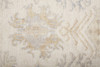 2' X 3' Ivory Tan And Blue Floral Hand Knotted Stain Resistant Area Rug