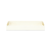 16" Ivory And Gold Geometric Print Handmade Serving Tray With Handles