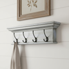 Wood Four Hook Wall Mount Coat Rack