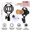 Recording Microphone Podcast Bundle Professional Condenser Cardioid Mic Kit w Boom Arm