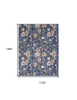 9' X 12' Blue Pink And Green Floral Distressed Washable Area Rug