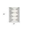 2' X 3' Ivory And Black Geometric Area Rug