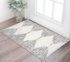 2' X 3' Ivory And Black Geometric Area Rug