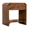 Solid Wood Scalloped Edge One Drawer Nightstand