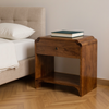 Solid Wood Scalloped Edge One Drawer Nightstand