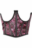 Lavish Skull Satin Open Cup Waist Cincher