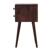 Walnut Wood Square Two Drawer Nightstand