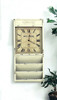 60" Off White Vintage Look Magazine Rack With Clock