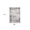 8' X 10' Cream And Gray Abstract Area Rug