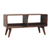 Wood Enclosed Open Storage TV Stand