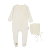 Pointelle Twist Footie & Hat Set