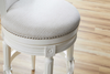 Light Gray and White Solid Wood Swivel Bar Chair