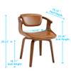 Brown And Natural Upholstered Faux Leather Dining Arm Chair