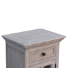 Wood Glass Distressed Two Drawer Nightstand