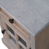 Wood Glass Distressed Two Drawer Nightstand