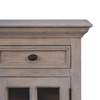 Wood Glass Distressed Two Drawer Nightstand