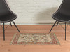 2' X 3' Ivory Red And Blue Wool Floral Hand Knotted Stain Resistant Area Rug