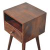 Walnut Wood Square One Drawer Nightstand
