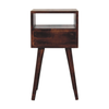 Walnut Wood Square One Drawer Nightstand
