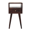 Walnut Wood Square One Drawer Nightstand