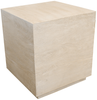 20" Natural Distressed Solid Wood Square Block End Table