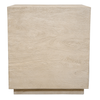 20" Natural Distressed Solid Wood Square Block End Table