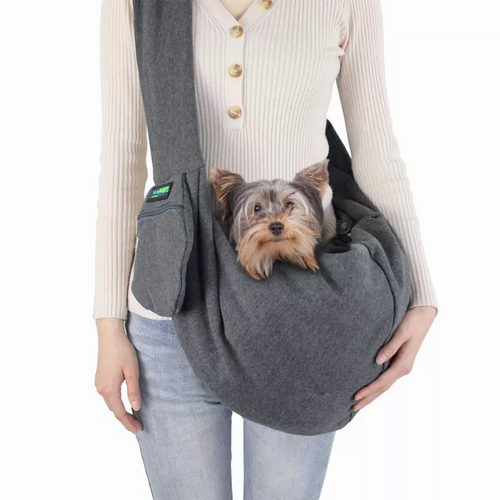 JESPET Comfy Pet Sling for Small Dog Cat, Hand Free Sling Bag Breathable Soft Knit with Front Pocket, Travel Puppy Carrying Bag, Pet Pouch. Machine Washable - 032565445424
