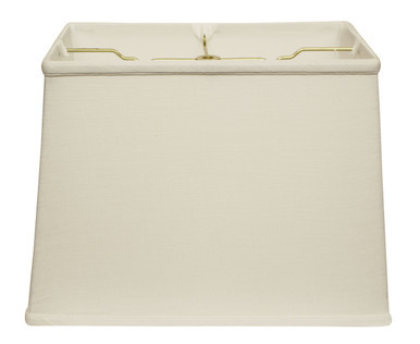 14" White Throwback Rectangle Linen Lampshade