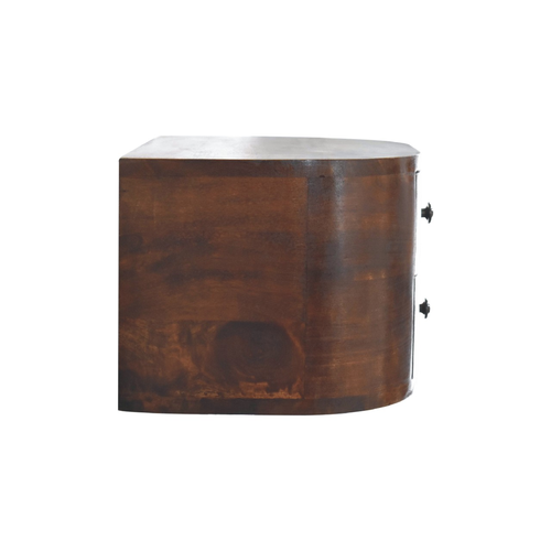 Solid Wood Round Two Drawer Floating Nightstand