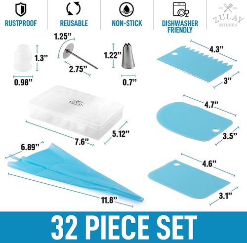 Piping Bags & Tips Set With Storage