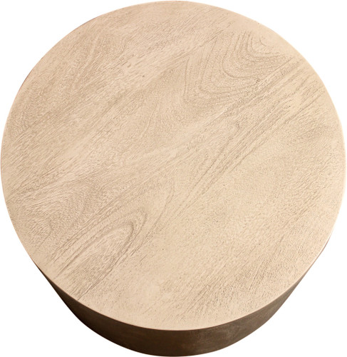 16" Natural Distressed Solid Wood Round End Table