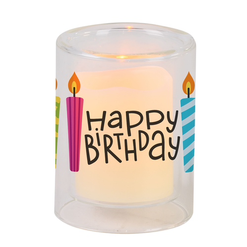 Candleholder Happy Birthday Votive