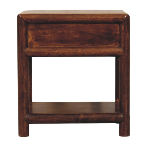 Chestnut Wood Square One Drawer Nightstand