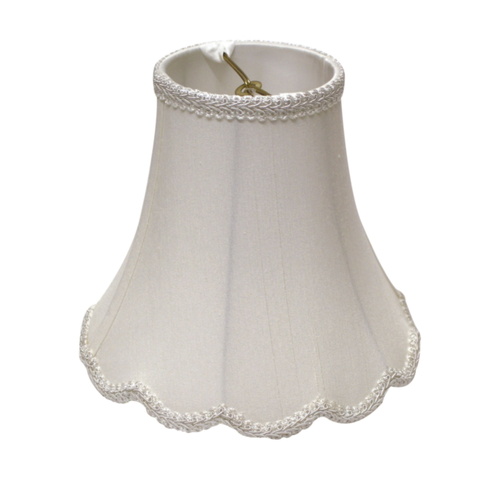 White Monay Shantung Silk Bell Lamp Shade