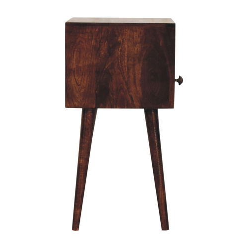 Walnut Wood Square One Drawer Nightstand