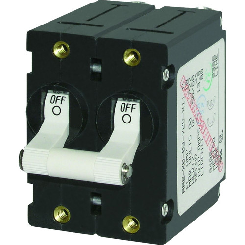 Blue Sea 7260 A-Series Double Pole Toggle - 20AMP - White - 632085072605